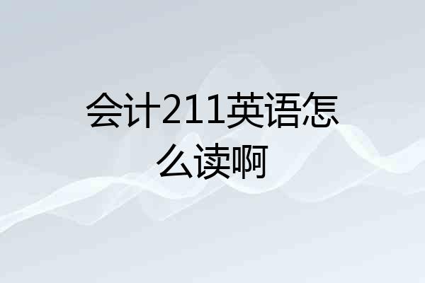 会计211英语怎么读啊