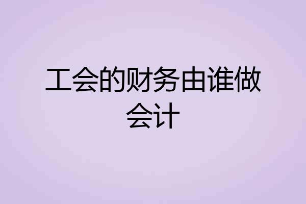 工会的财务由谁做会计