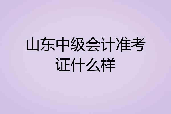 山东中级会计准考证什么样