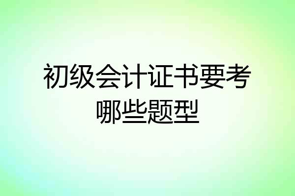 初级会计证书要考哪些题型