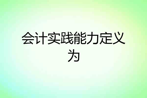 会计实践能力定义为