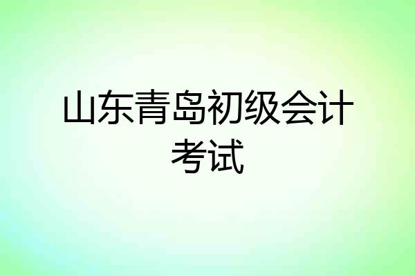 山东青岛初级会计考试