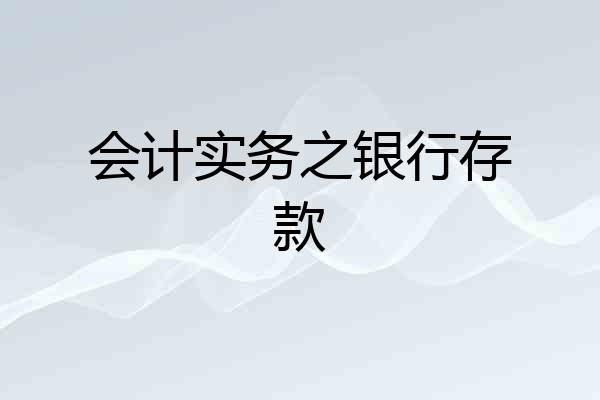 会计实务之银行存款