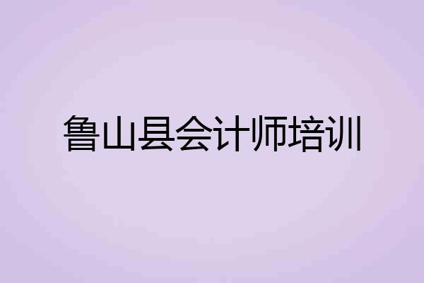 鲁山县会计师培训