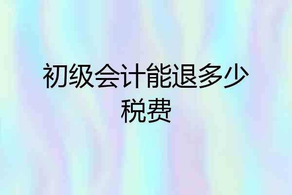 初级会计能退多少税费