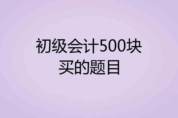 初级会计500块买的题目