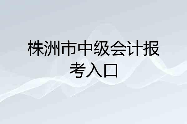 株洲市中级会计报考入口