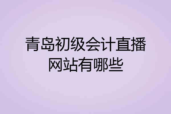 青岛初级会计直播网站有哪些