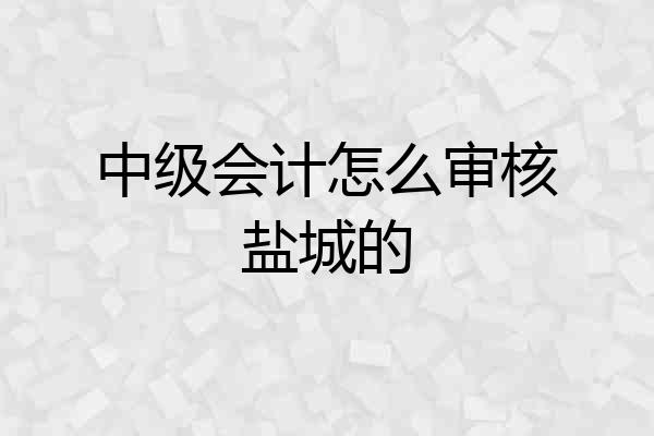 中级会计怎么审核盐城的