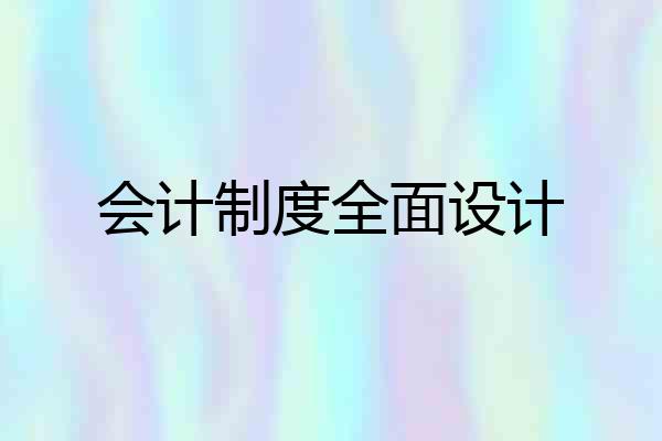 会计制度全面设计