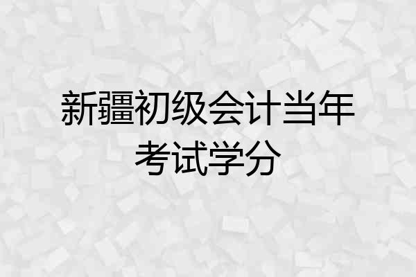 新疆初级会计当年考试学分