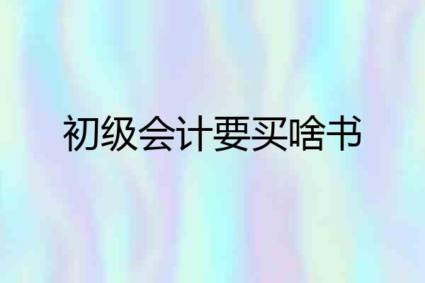 初级会计要买啥书