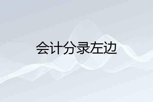 会计分录左边