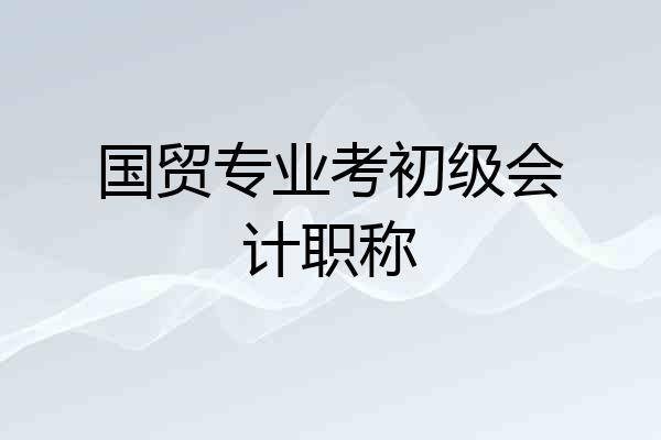 国贸专业考初级会计职称