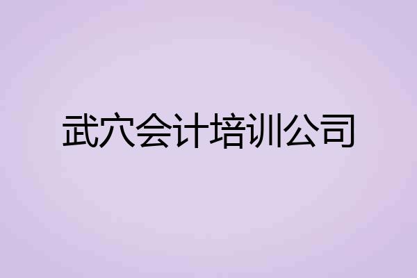 武穴会计培训公司