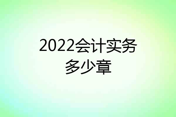 2022会计实务多少章