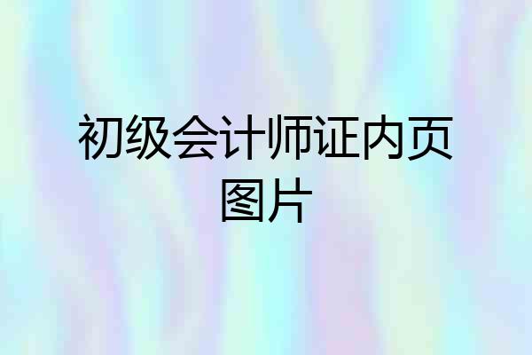 初级会计师证内页图片