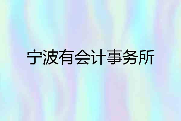 宁波有会计事务所