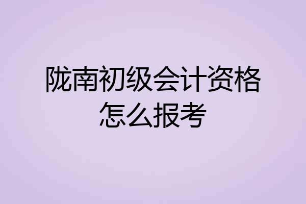 陇南初级会计资格怎么报考