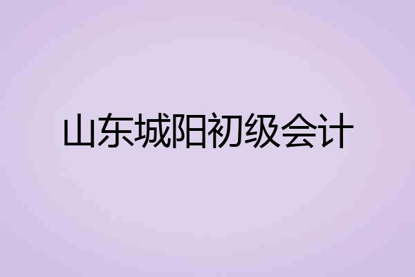 山东城阳初级会计