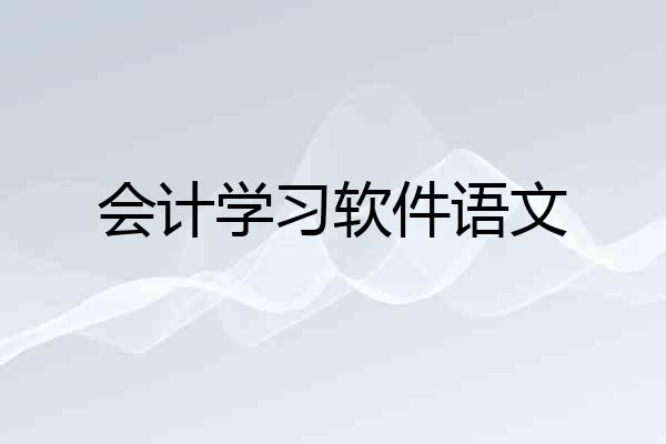 会计学习软件语文