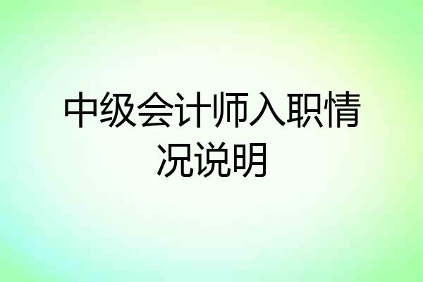 中级会计师入职情况说明
