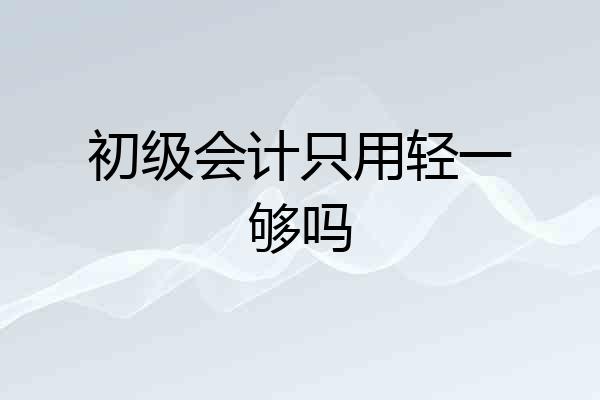 初级会计只用轻一够吗
