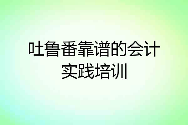 吐鲁番靠谱的会计实践培训