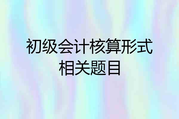 初级会计核算形式相关题目