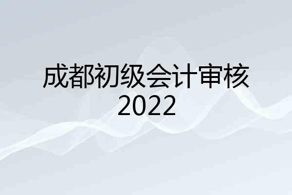 成都初级会计审核2022
