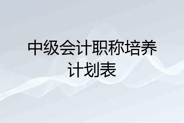 中级会计职称培养计划表