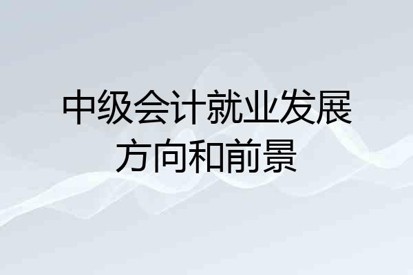 中级会计就业发展方向和前景