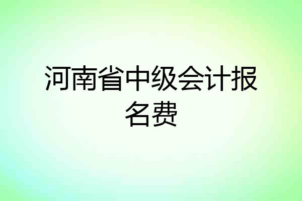 河南省中级会计报名费