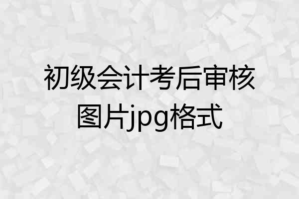 初级会计考后审核图片jpg格式