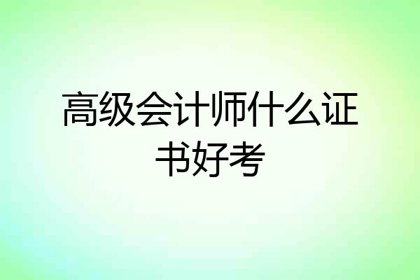 高级会计师什么证书好考
