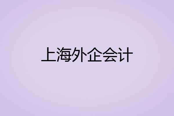 上海外企会计