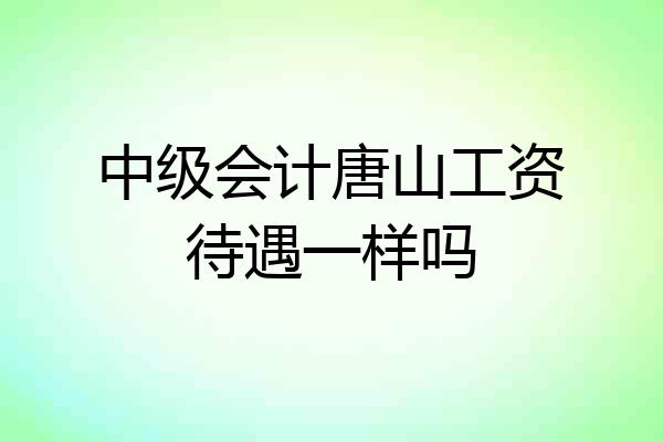 中级会计唐山工资待遇一样吗