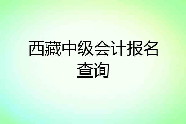 西藏中级会计报名查询