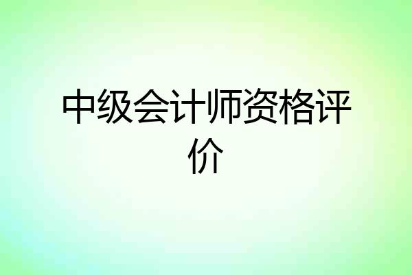 中级会计师资格评价