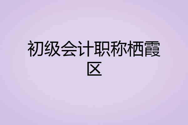 初级会计职称栖霞区