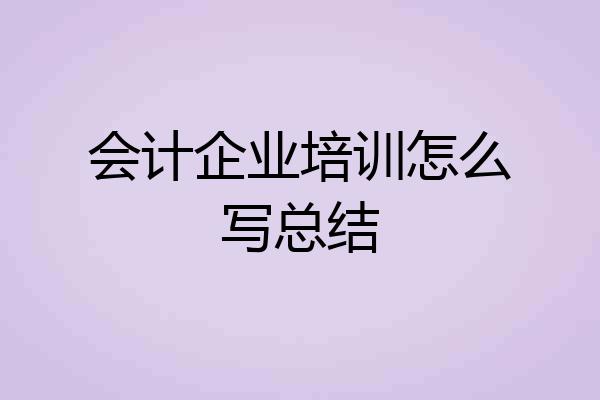 会计企业培训怎么写总结