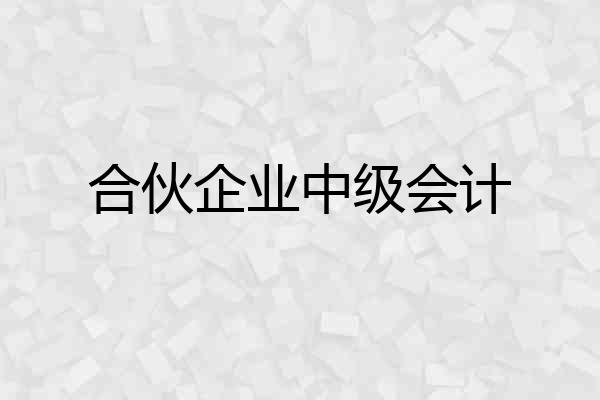 合伙企业中级会计
