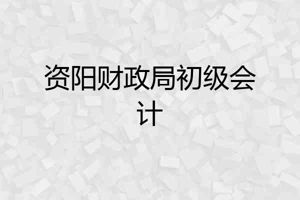 资阳财政局初级会计