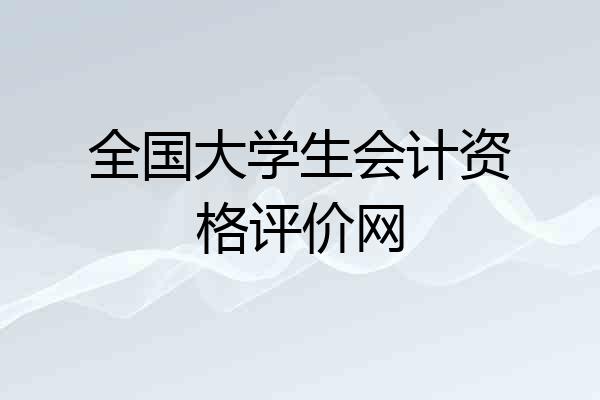 全国大学生会计资格评价网