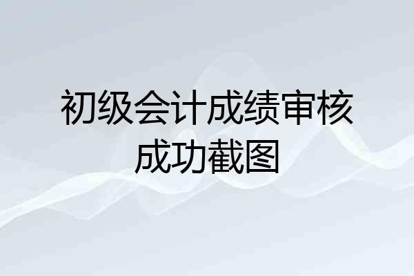 初级会计成绩审核成功截图