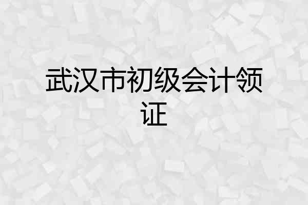 武汉市初级会计领证