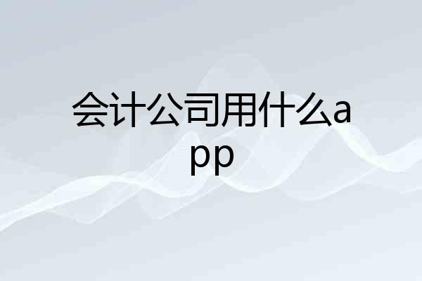 会计公司用什么app