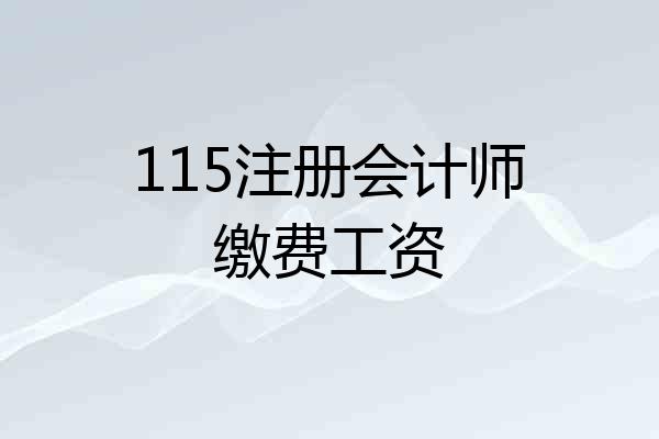 115注册会计师缴费工资