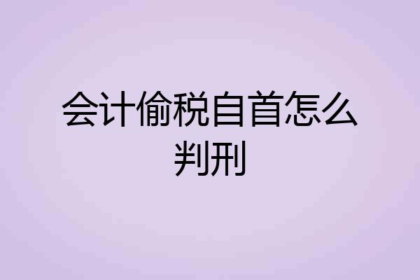 会计偷税自首怎么判刑