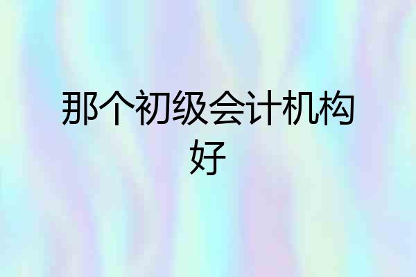 那个初级会计机构好